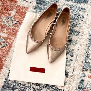 Valentino Garavani Metallic Studded Loafers